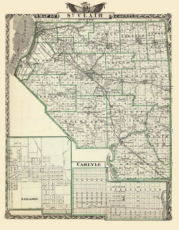 Picture of ST CLAIR ILLINOIS LANDOWNER - WARNER 1876