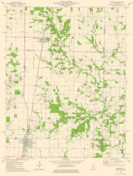 Picture of TAMAROA ILLINOIS QUAD - USGS 1975