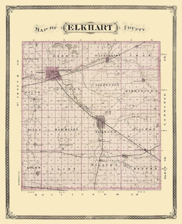 Picture of ELKHART INDIANA LANDOWNER - ANDREAS 1876