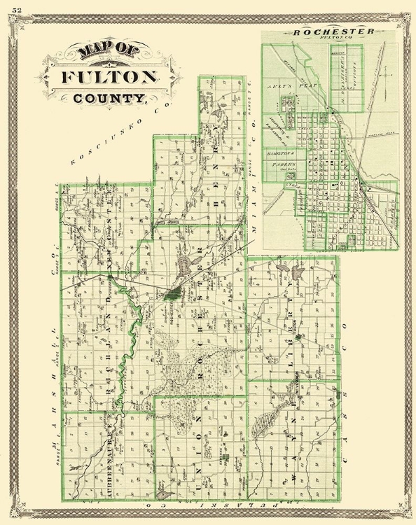 Picture of FULTON INDIANA LANDOWNER - BASKIN 1876