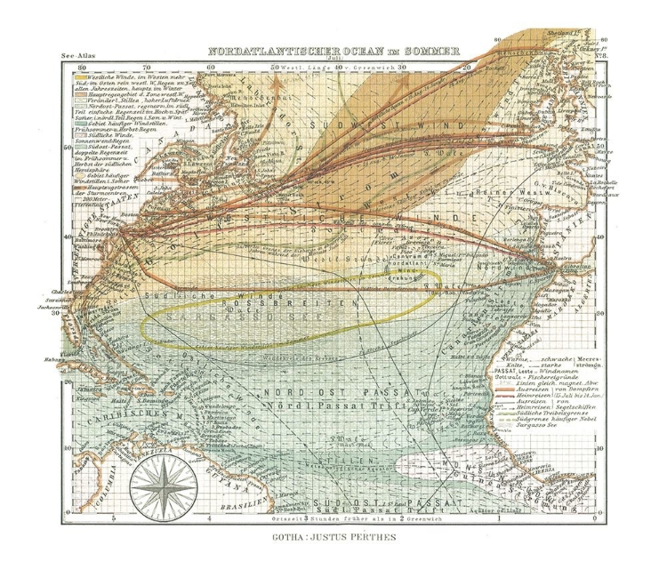 Picture of NORTH ATLANTIC OCEAN IN SUMMER - PERTHES 1914