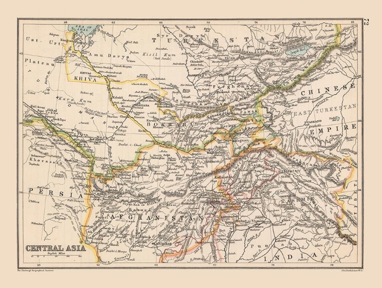 Picture of CENTRAL ASIA - BARTHOLOMEW 1892