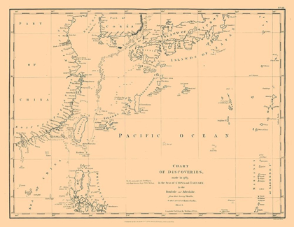 Picture of ASIA CHART OF DISCOVERIES - ROBINSON 1787