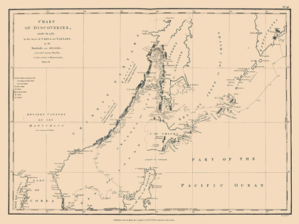 Picture of ASIA CHART OF DISCOVERIES - ROBINSON 1798