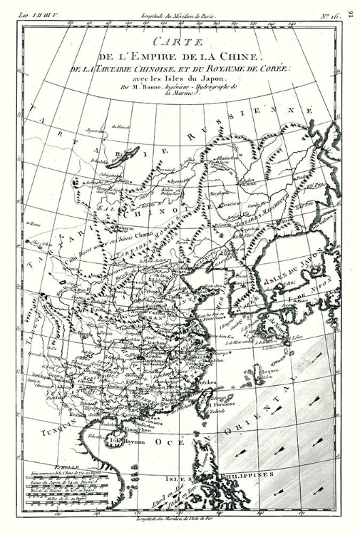 Picture of ASIA CHINESE EMPIRE TARTARY KOREA - BONNE 1780