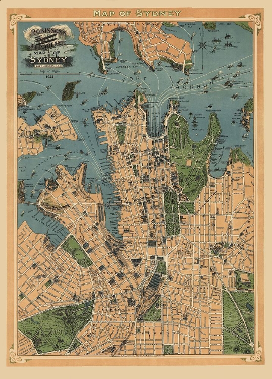 Picture of SYDNEY AUSTRALIA AEROPLANE VIEW - ROBINSON 1922