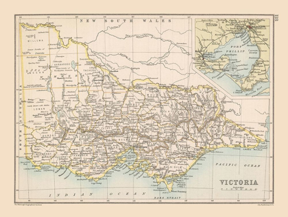 Picture of VICTORIA STATE AUSTRALIA - BARTHOLOMEW 1892