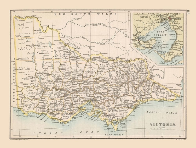 Picture of VICTORIA STATE AUSTRALIA - BARTHOLOMEW 1892