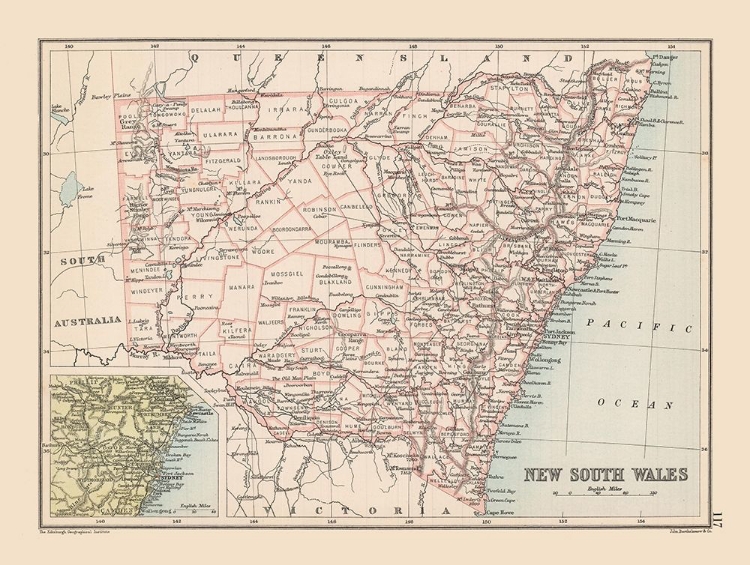 Picture of NEW SOUTH WALES AUSTRALIA - BARTHOLOMEW 1892