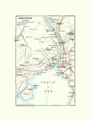 Picture of GMUNDEN AUSTRIA - BAEDEKER 1910