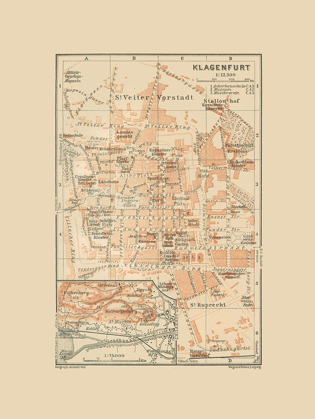 Picture of KLAGENFURT AUSTRIA - BAEDEKER 1910