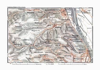 Picture of KLOSTERNEUBURG REGION AUSTRIA - BAEDEKER 1910