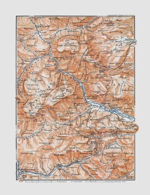 Picture of RAXALPE REGION AUSTRIA - BAEDEKER 1910