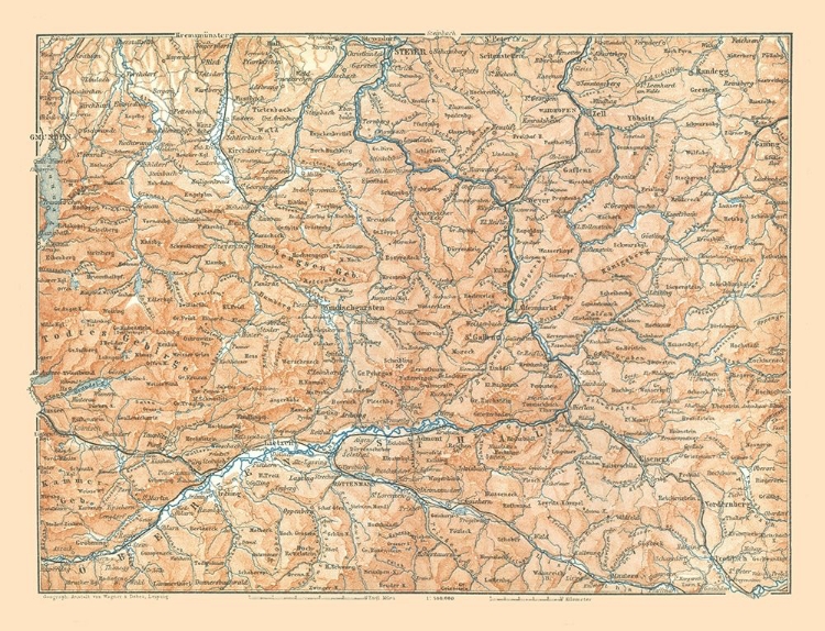 Picture of UPPER AUSTRIA - BAEDEKER 1896