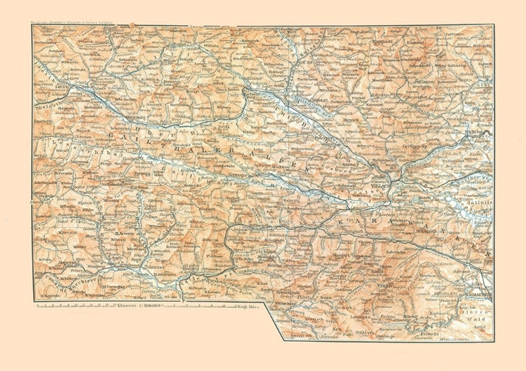 Picture of GAILTHALER ALPEN AUSTRIA - BAEDEKER 1896