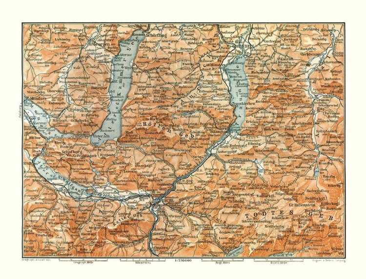 Picture of HOLLEN GEB REGION AUSTRIA - BAEDEKER 1896