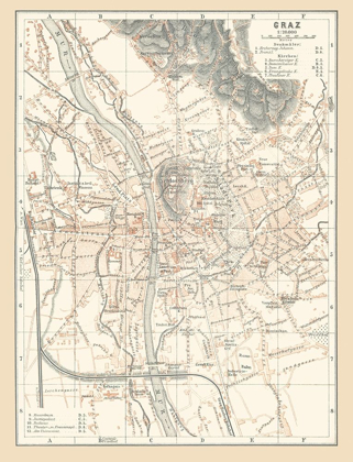 Picture of GRAZ AUSTRIA - BAEDEKER 1896