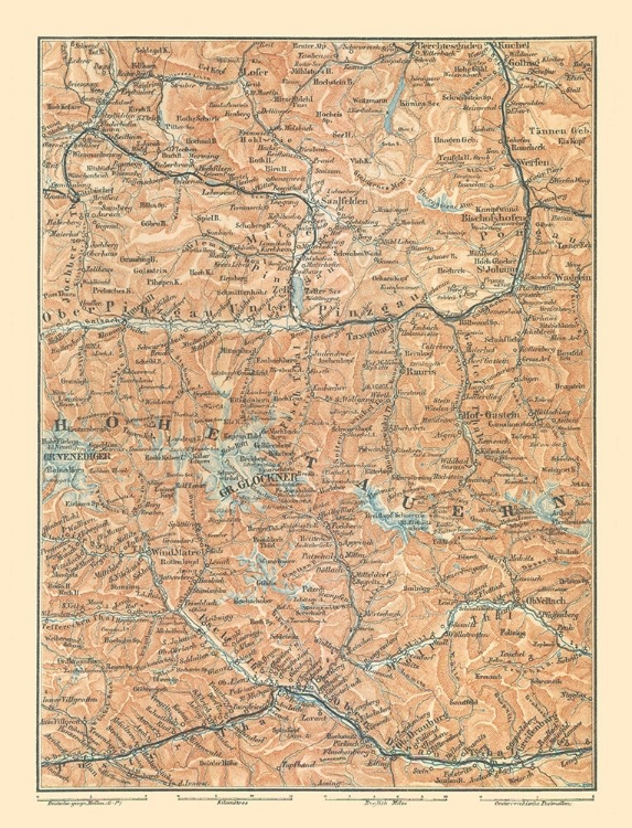 Picture of HOHE TAUERN AUSTRIA - BAEDEKER 1896