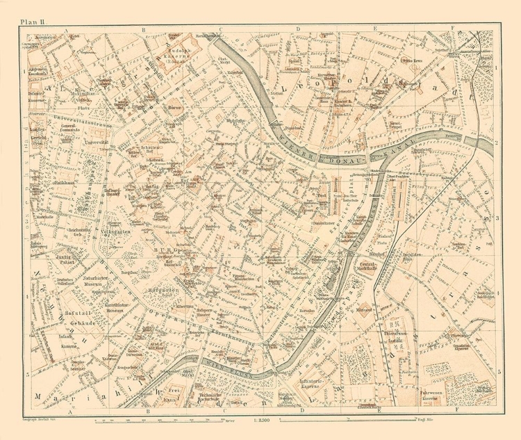 Picture of LEOPOLDSTADT VIENNA AUSTRIA - BAEDEKER 1896