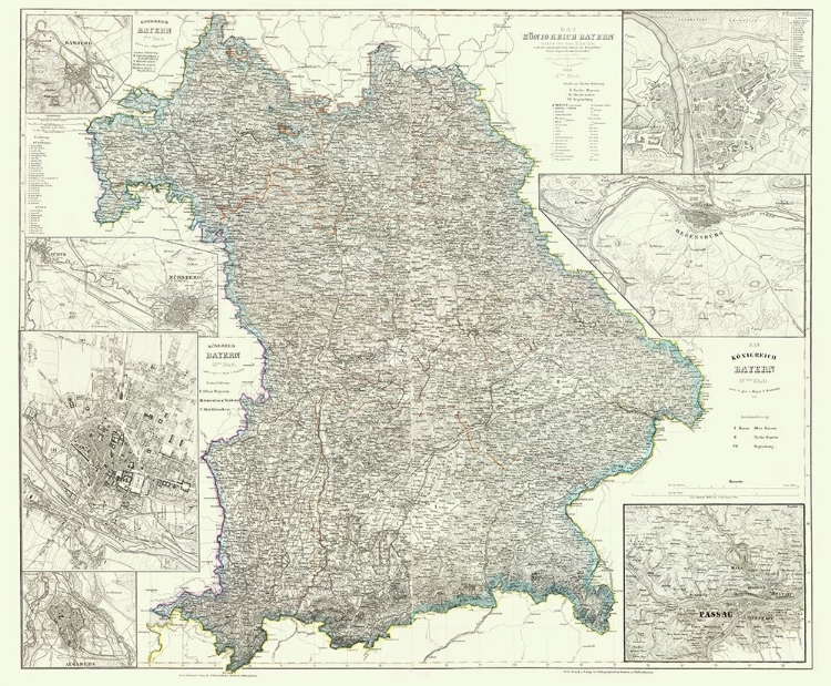 Picture of BAVARIA REGENSBURG REGIONS GERMANY - RADEFELD 1860