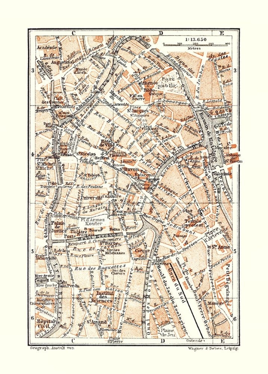 Picture of BRUSSELS BELGIUM EUROPE - BAEDEKER 1910