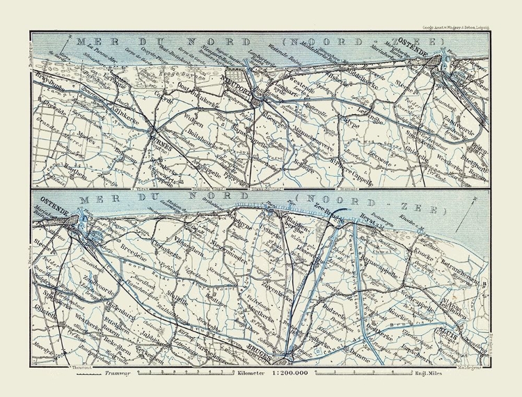 Picture of NORTH SEA BELGIUM EUROPE - BAEDEKER 1910