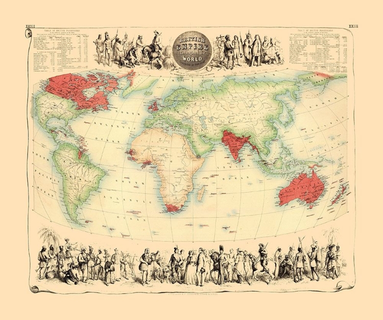 Picture of BRITISH EMPIRE THROUGHOUT WORLD - BARTHOLOMEW 1872