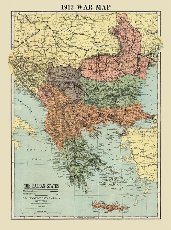 Picture of BALKAN STATES WAR - HAMMOND 1912