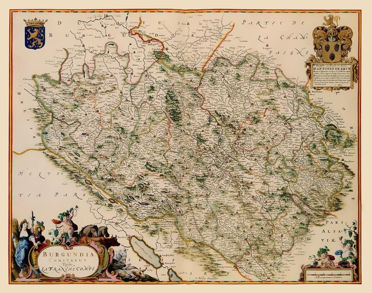 Picture of BURGUNDY REGION FRANCE - BLAEU 1662