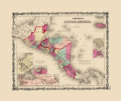 Picture of CENTRAL AMERICA - JOHNSON 1860