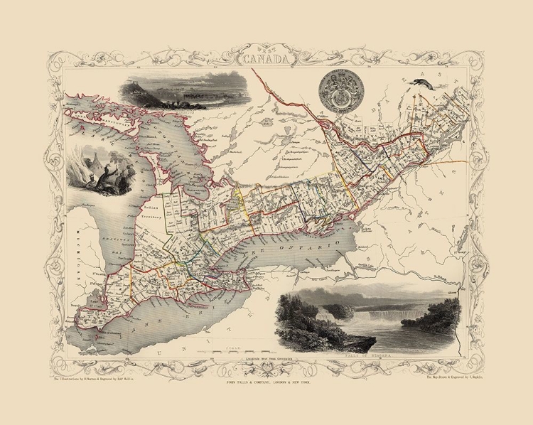 Picture of GREAT LAKES CANADA - TALLIS 1851