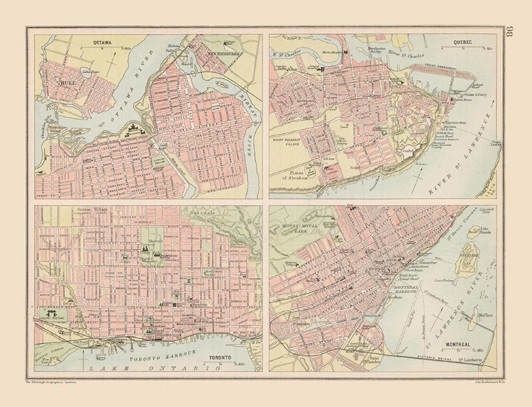 Picture of CANADIAN CITIES - BARTHOLOMEW 1892