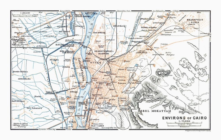 Picture of AFRICA CAIRO EGYPT - BAEDEKER 1913