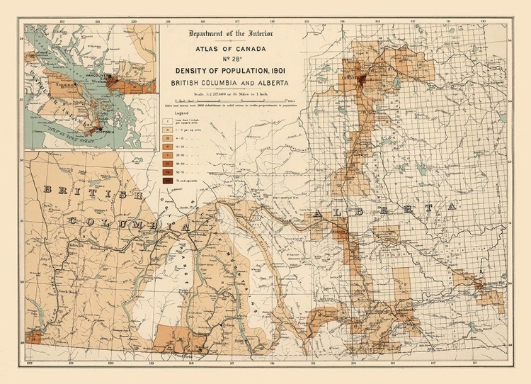 Picture of ALBERTA BRITISH COLUMBIA CANADA - WHITE 1906