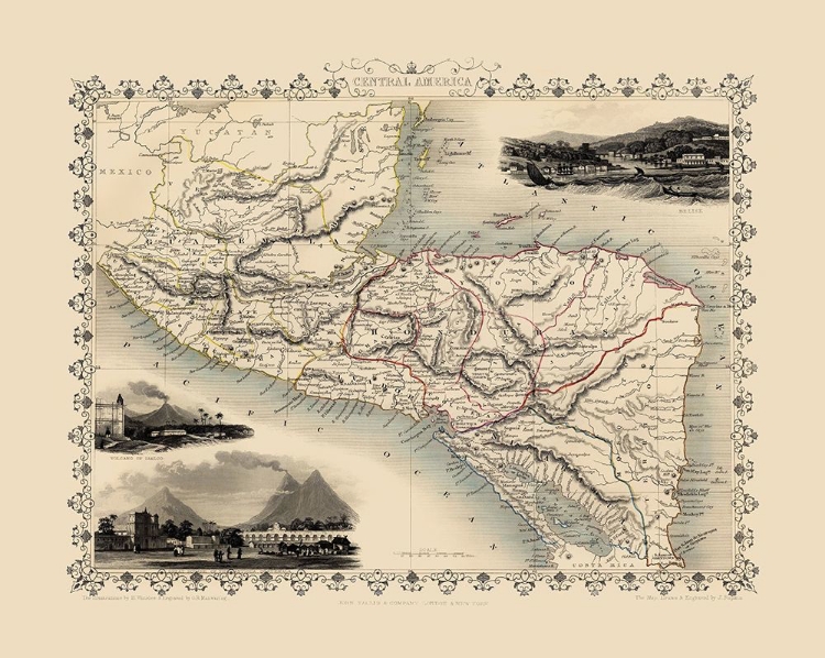 Picture of CENTRAL AMERICA - TALLIS 1851