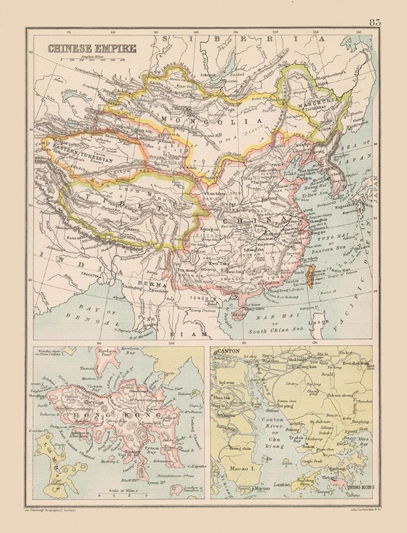 Picture of ASIA CHINESE EMPIRE CHINA - BARTHOLOMEW 1892