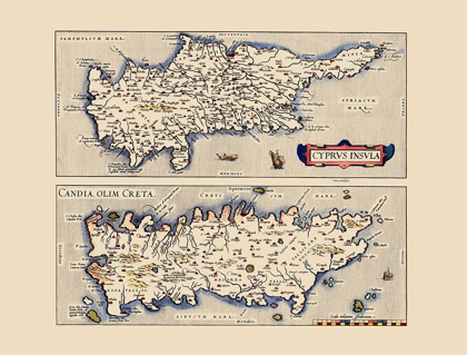 Picture of MEDITERRANEAN CYPRUS CRETE - ORTELIUS 1573