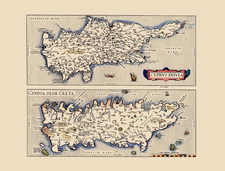 Picture of MEDITERRANEAN CYPRUS CRETE - ORTELIUS 1573