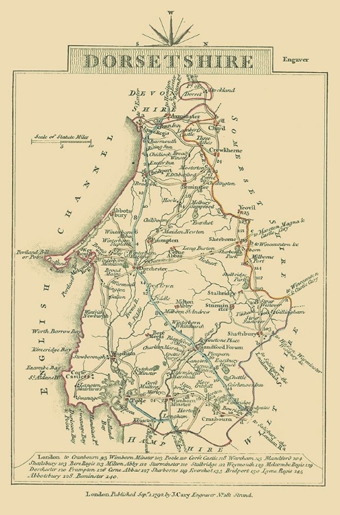 Picture of DORSETSHIRE COUNTY ENGLAND - CARY 1792