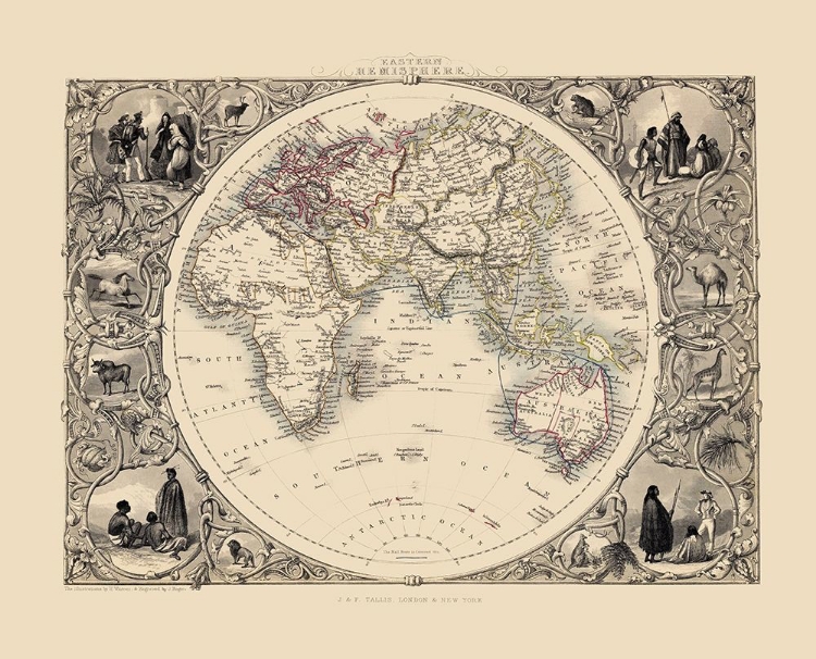 Picture of EASTERN HEMISPHERE - TALLIS 1851