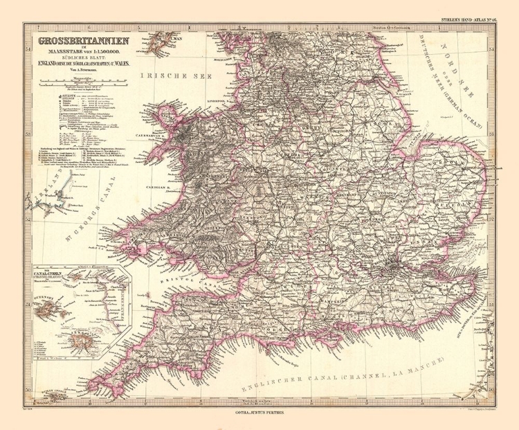 Picture of ENGLAND WALES - STIELER 1885