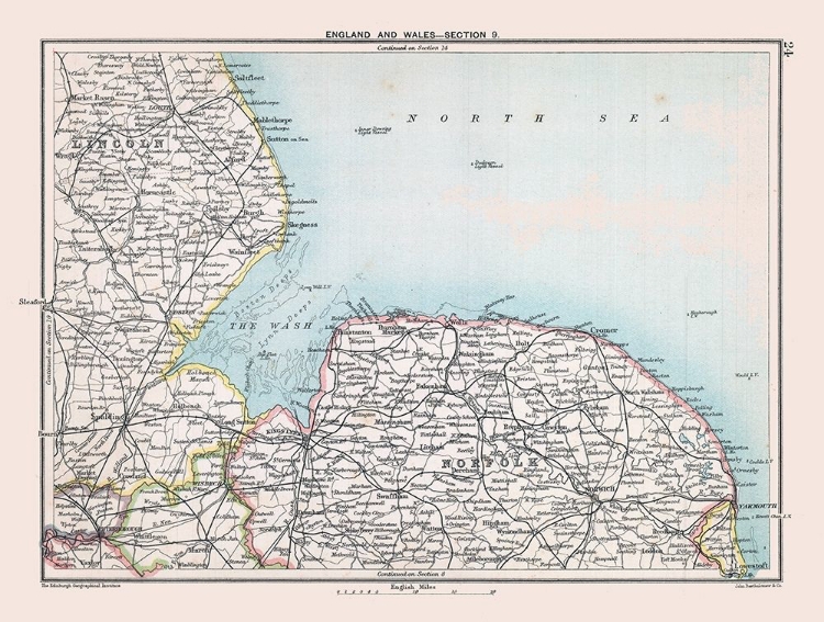 Picture of EAST CENTRAL ENGLAND - BARTHOLOMEW 1892