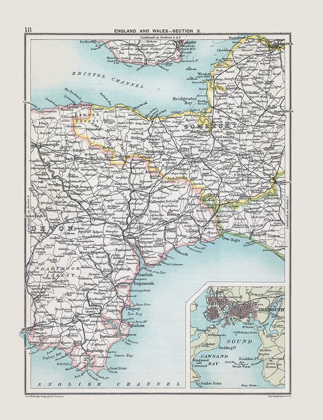 Picture of SOUTH WEST ENGLAND - BARTHOLOMEW 1892