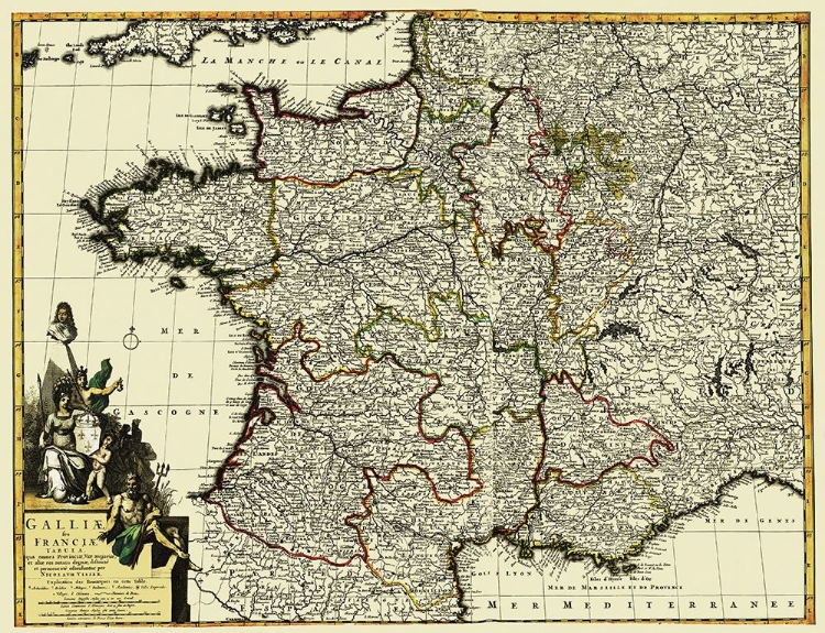 Picture of WESTERN PART EUROPE WITH FRANCE - 1653