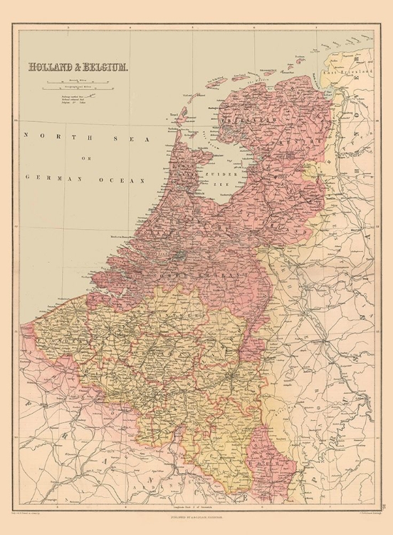 Picture of HOLLAND BELGIUM EUROPE - BLACK 1867