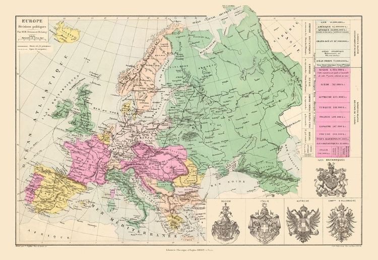 Picture of EUROPE POLITICAL DIVISIONS - DRIOUX 1882