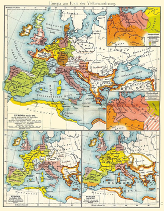 Picture of EUROPE END OF MIGRATIONS - PUTZGERS 1897