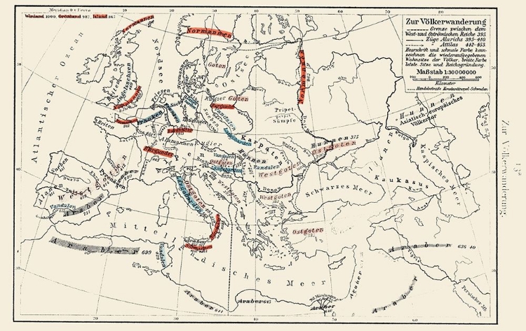 Picture of EUROPE MIGRATIONS 395-453 - PUTZGERS 1897