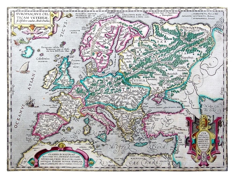 Picture of ANCIENT EUROPE 1595 - ORTELIUS