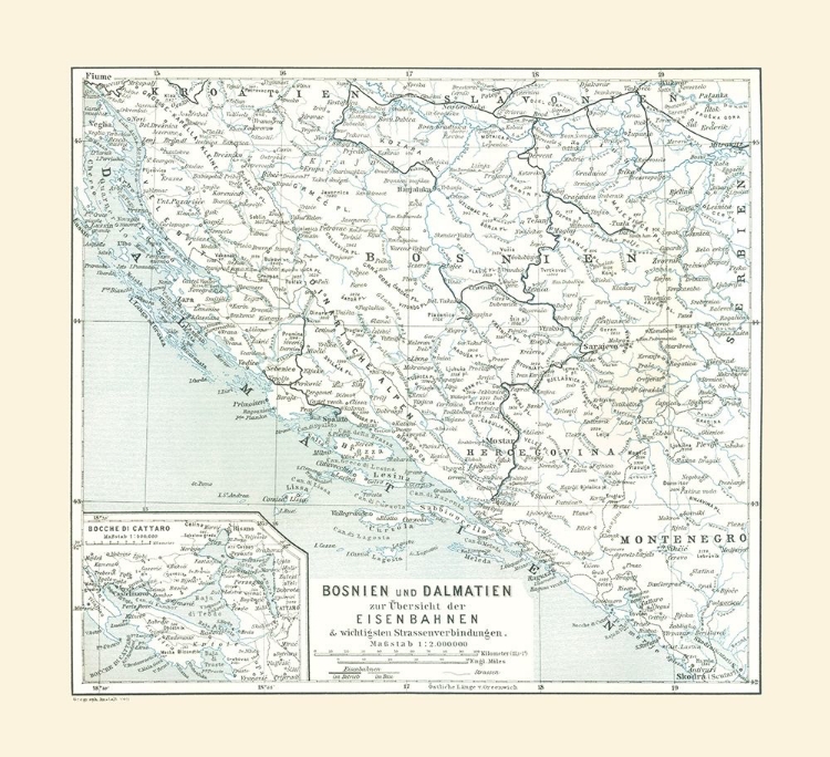 Picture of EUROPE BOSNIA DALMATIA - BAEDEKER 1896